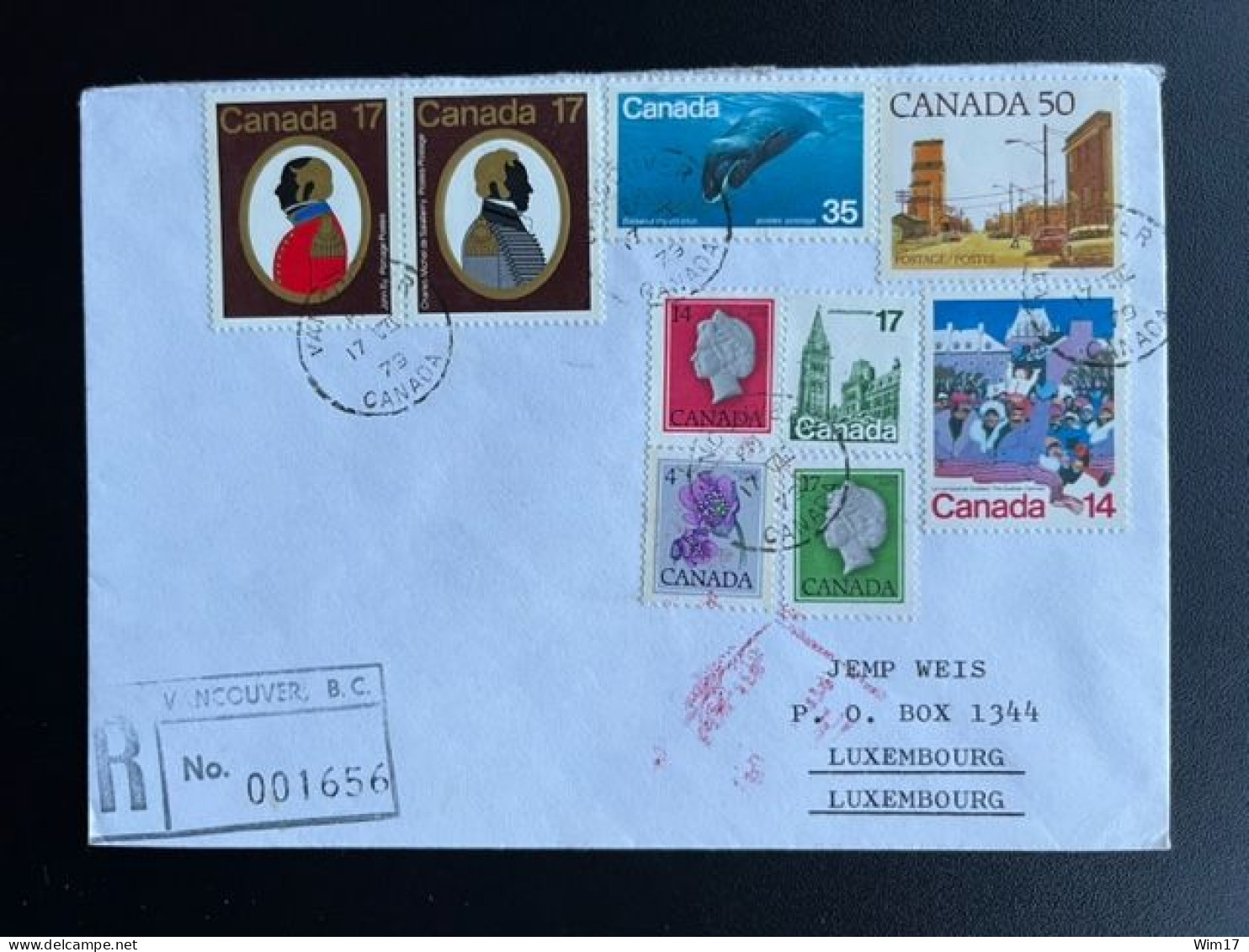 CANADA 1979 REGISTERED LETTER VANCOUVER TO LUXEMBURG 17-07-1979 - Covers & Documents