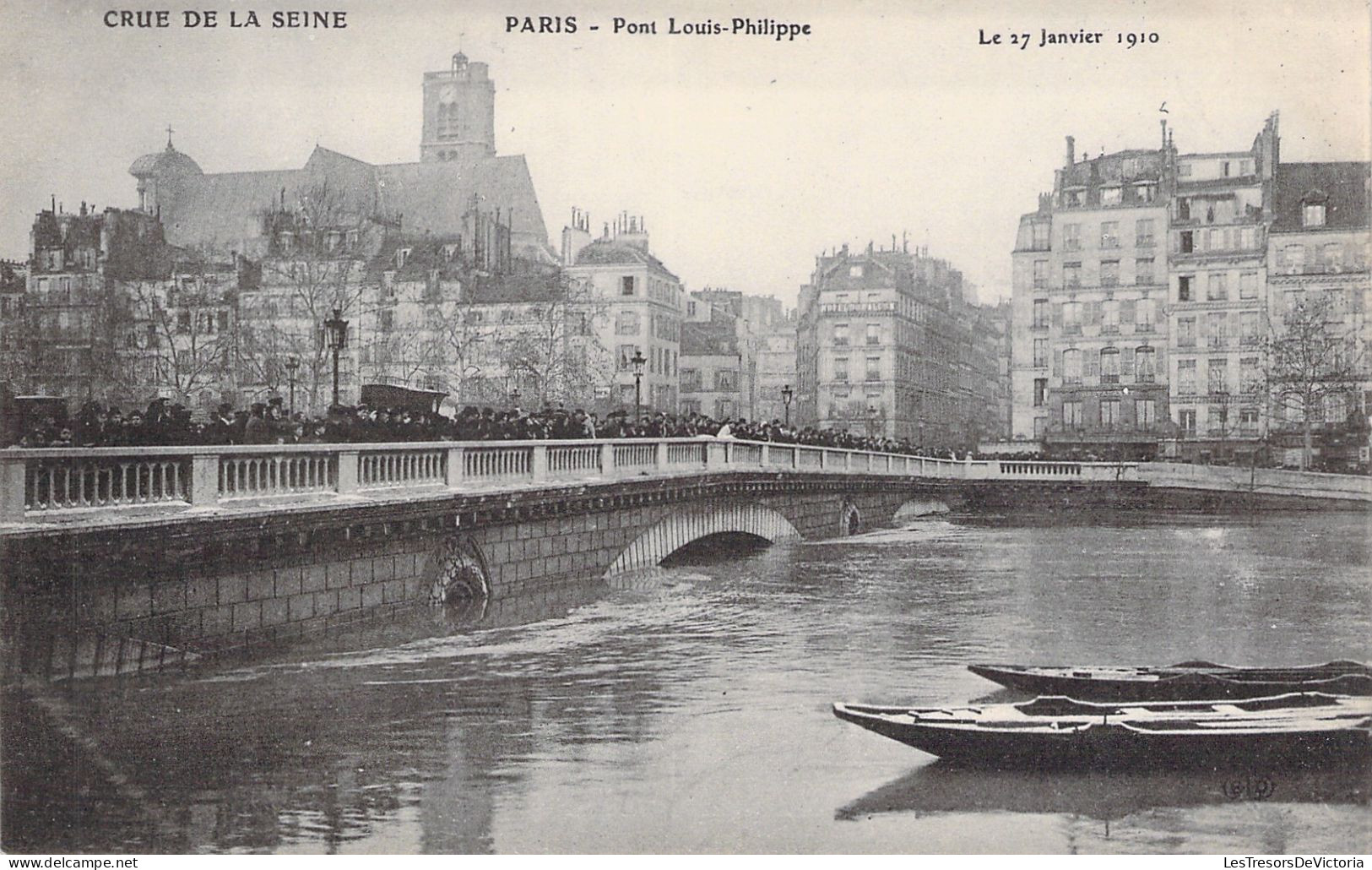 FRANCE - Paris - Inondations De Paris - Pont Louis Philippe - Carte Postale Ancienne - Inondations De 1910