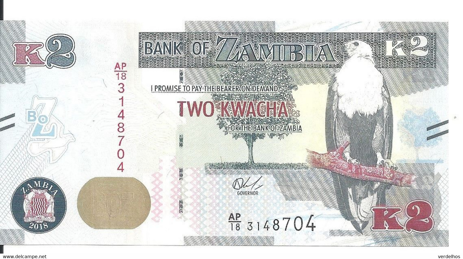 ZAMBIE 2 KWACHA 2018 UNC P 56 B - Zambia