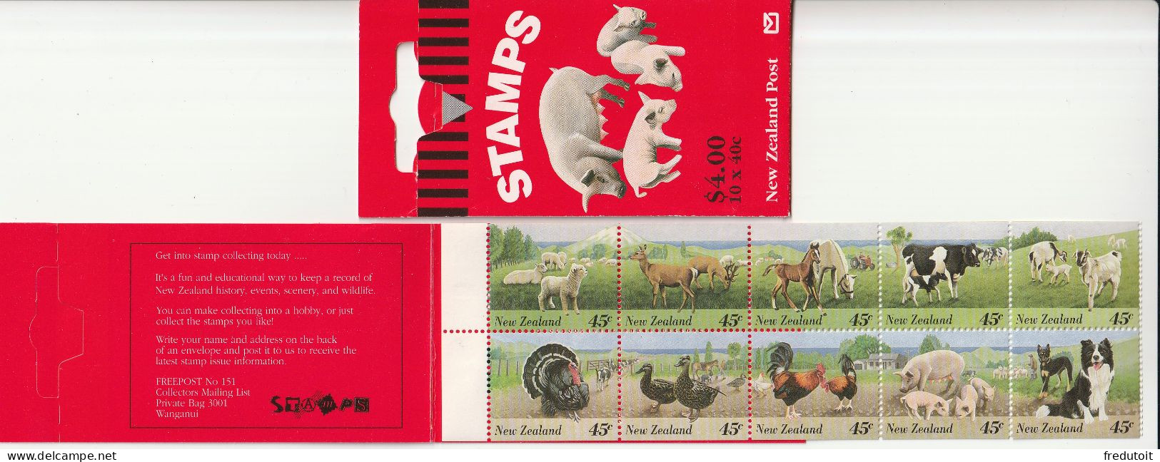 NOUVELLE ZELANDE - CARNET N°C1395 ** (1995) Animaux De La Ferme - Postzegelboekjes