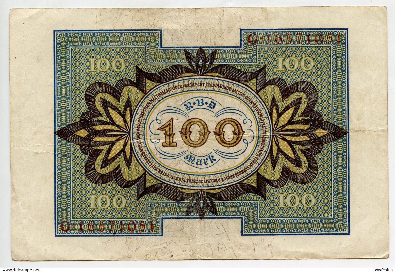 BANCONOTA GERMANIA 100 MARCHI 1920 BERLINO - 100 Mark