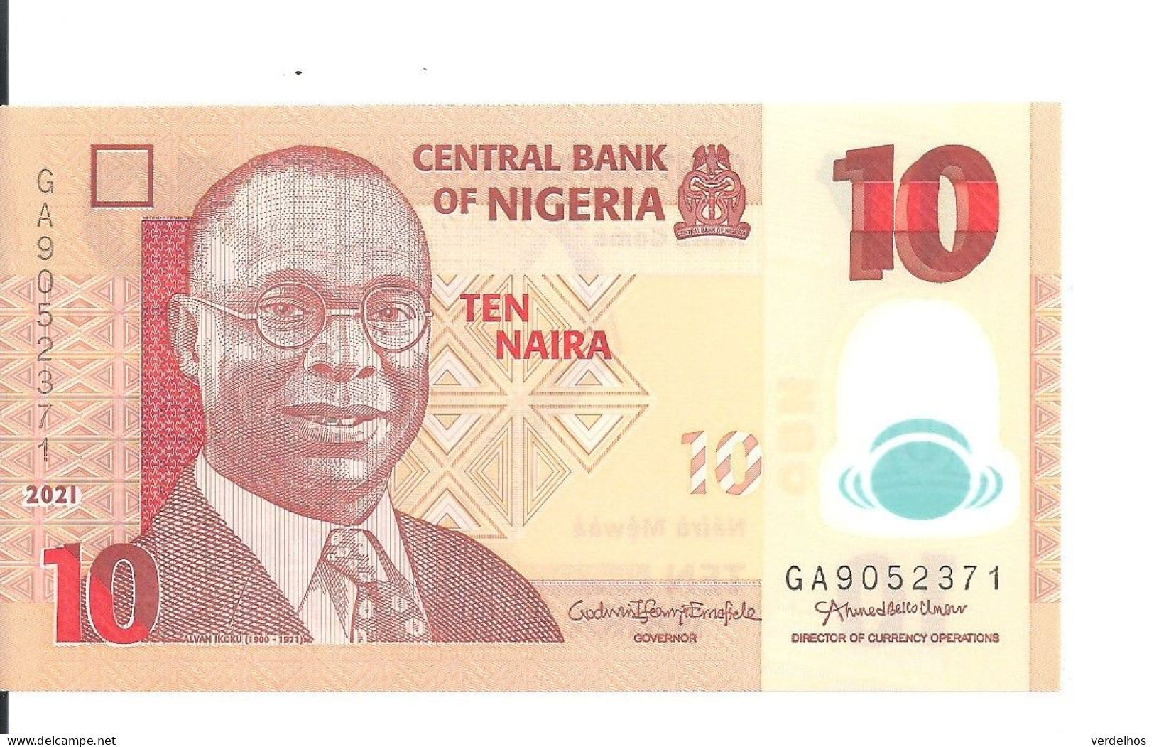 NIGERIA 10 NAIRA 2021 UNC P 39 L - Nigeria