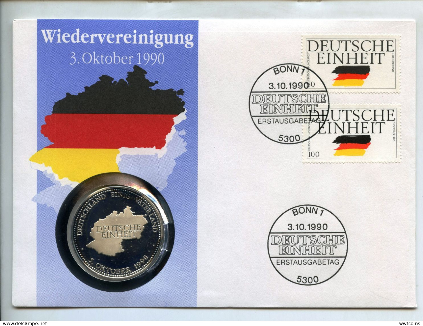 GERMANIA MEDAGLIA ARGENTO 999 P.20g UNIONE EST E OVEST DEUTSCHE WAHRUNGSUNION 3-10-1990 - Altri & Non Classificati