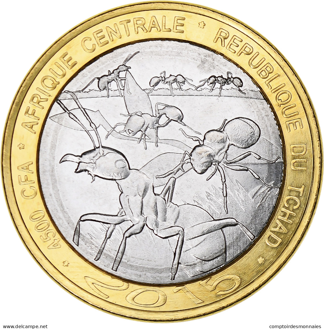 Tchad, 4500 CFA Francs-3 Africa, 2015, Bimétallique, SPL - Chad