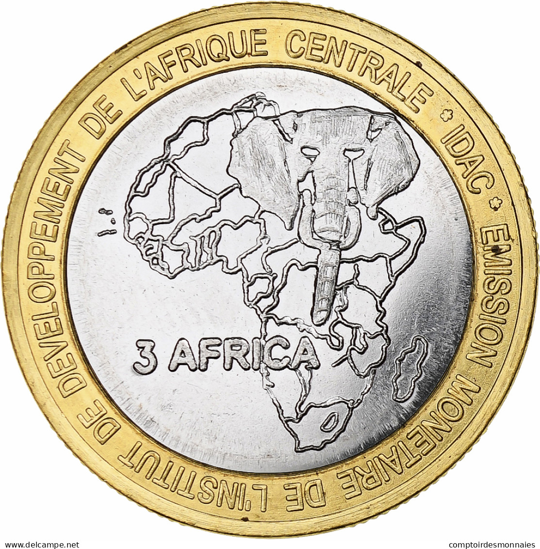 Tchad, 4500 CFA Francs-3 Africa, 2005, Bimétallique, SPL - Tsjaad