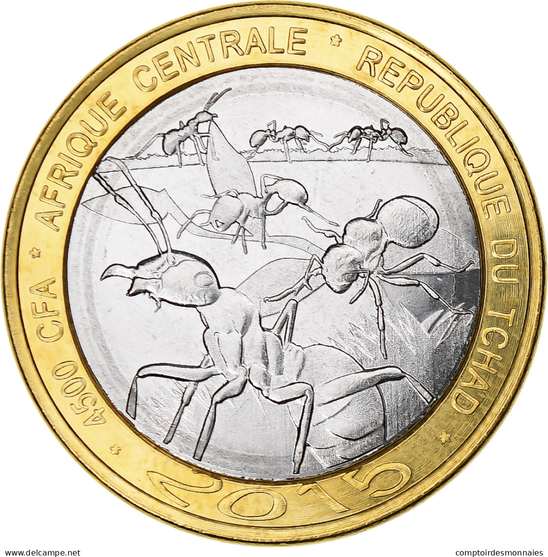 Tchad, 4500 CFA Francs-3 Africa, 2015, Bimétallique, SPL - Tschad