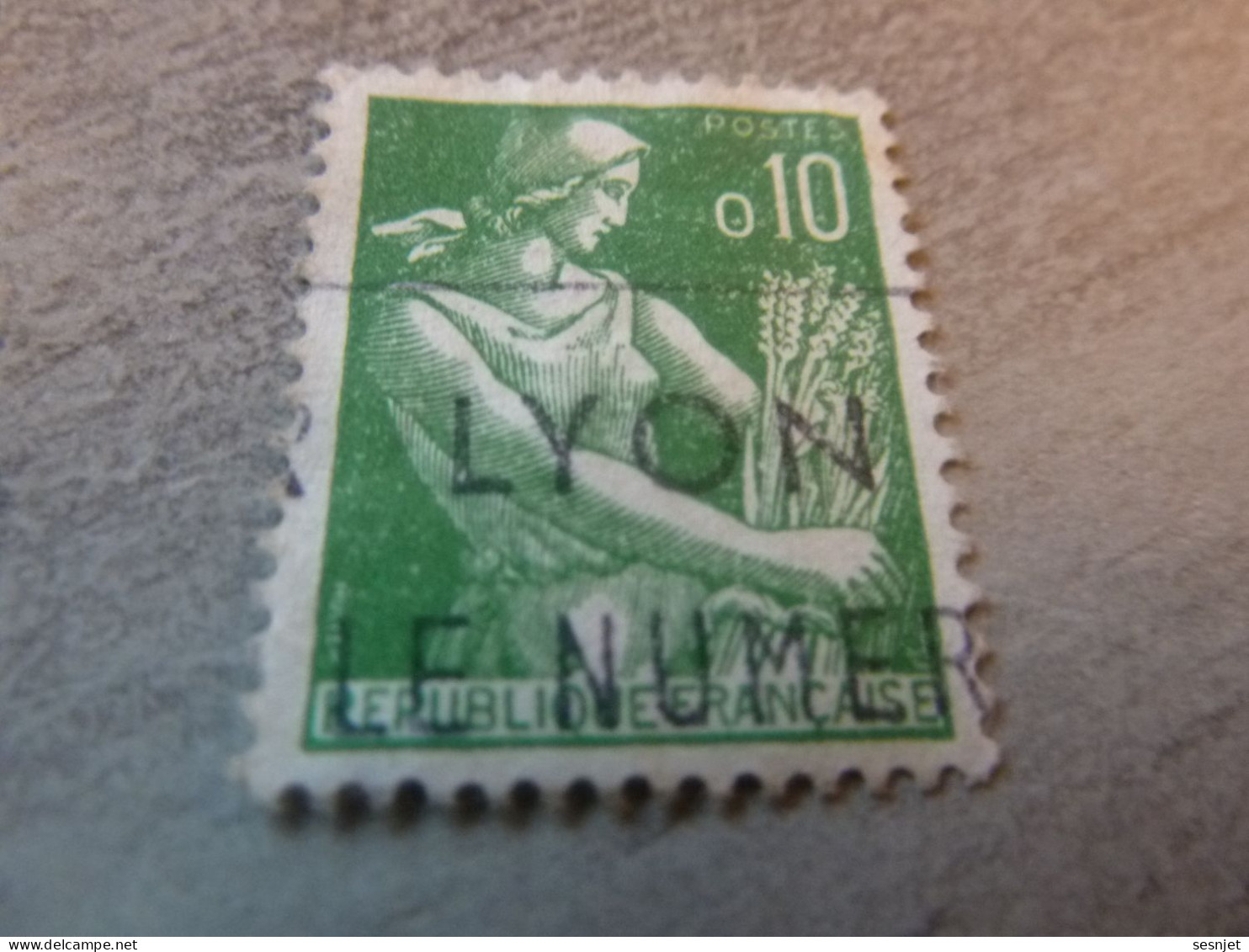 Moissonneuse - 10c. - Yt 1231 - Vert - Oblitéré - Année 1960 - - 1957-1959 Mietitrice