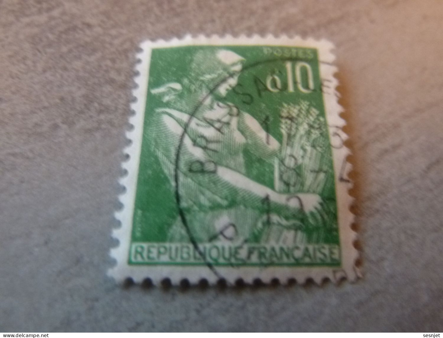 Moissonneuse - 10c. - Yt 1231 - Vert - Oblitéré - Année 1960 - - 1957-1959 Mäherin