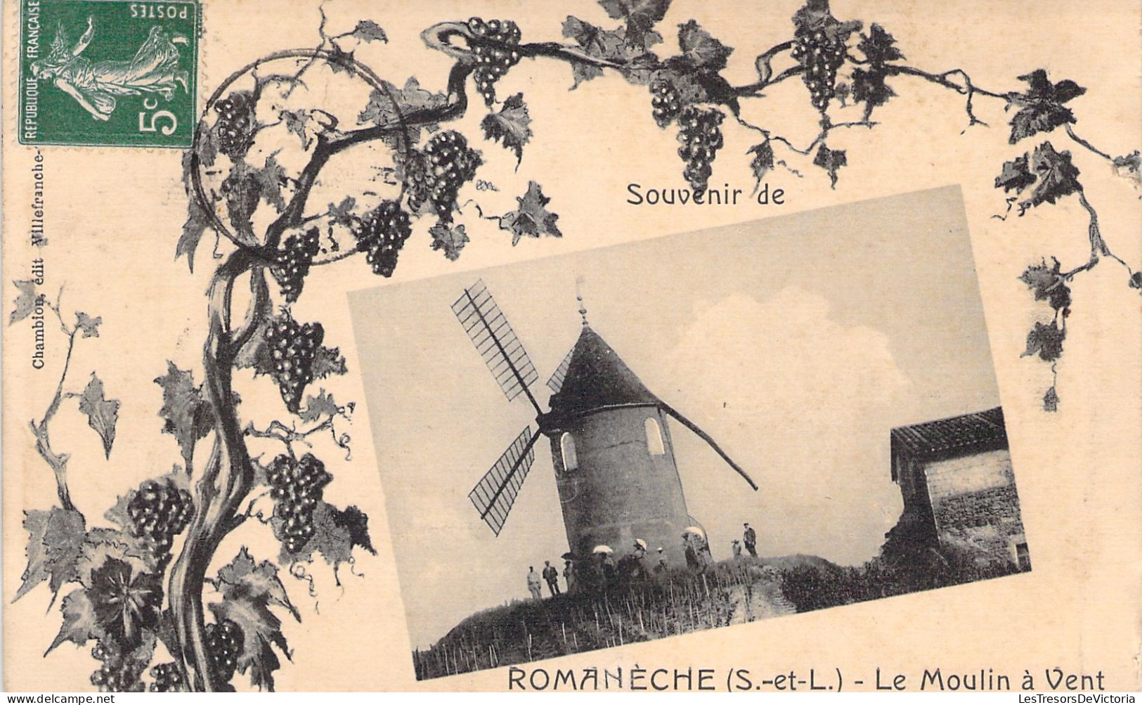 FRANCE - Souvenir De Romanèches - Le Moulin à Vent - Carte Postale Ancienne - Autres & Non Classés