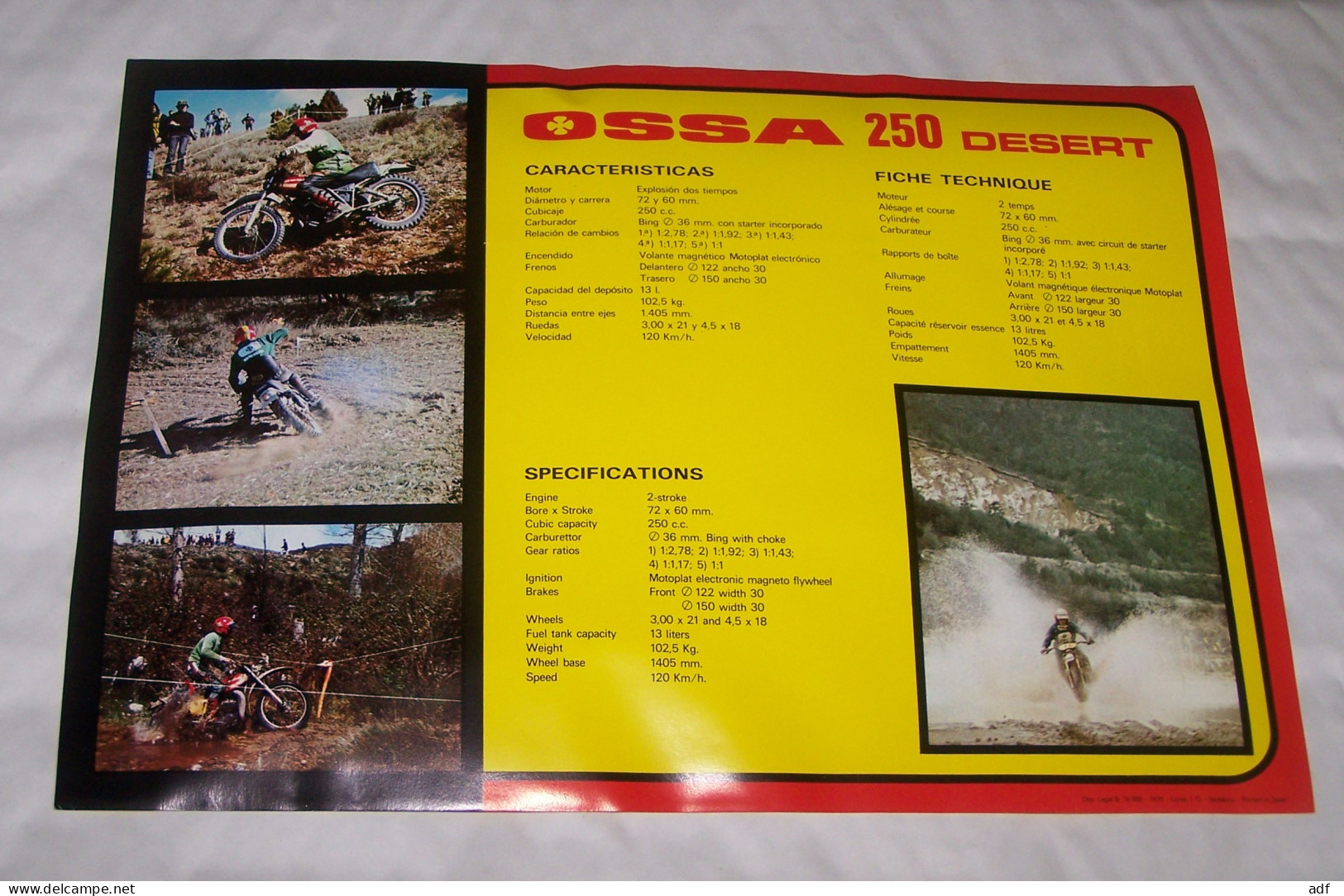 PUB PUBLICITE MOTO OSSA 250 DESERT, 1976 - Motorräder