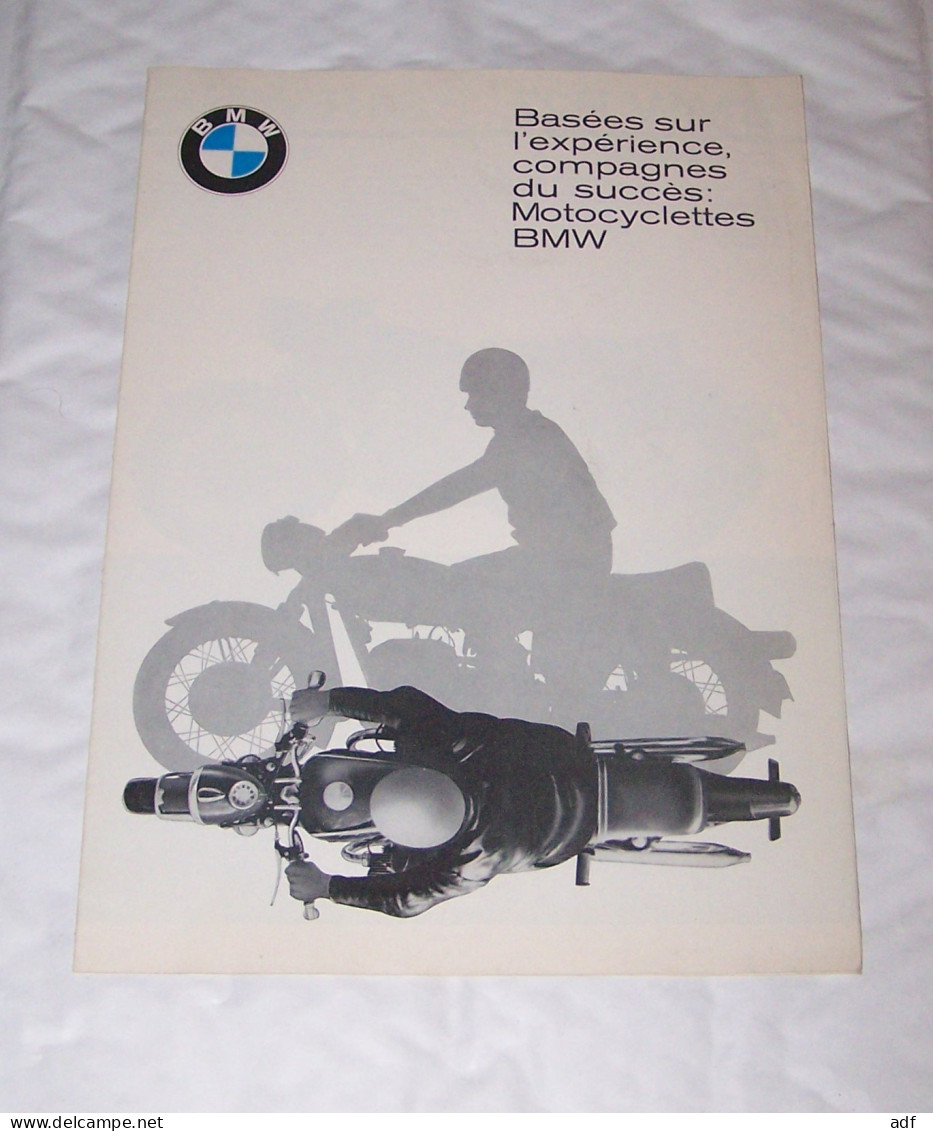 DEPLIANT PUB PUBLICITAIRE MOTO MOTOS MOTOCYCLETTES BMW R27, R50, R60, R69S - Motor Bikes