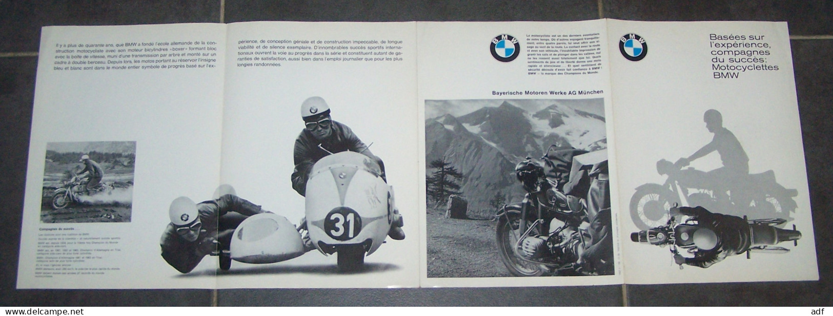 DEPLIANT PUB PUBLICITAIRE MOTO MOTOS MOTOCYCLETTES BMW R27, R50, R60, R69S - Motorräder