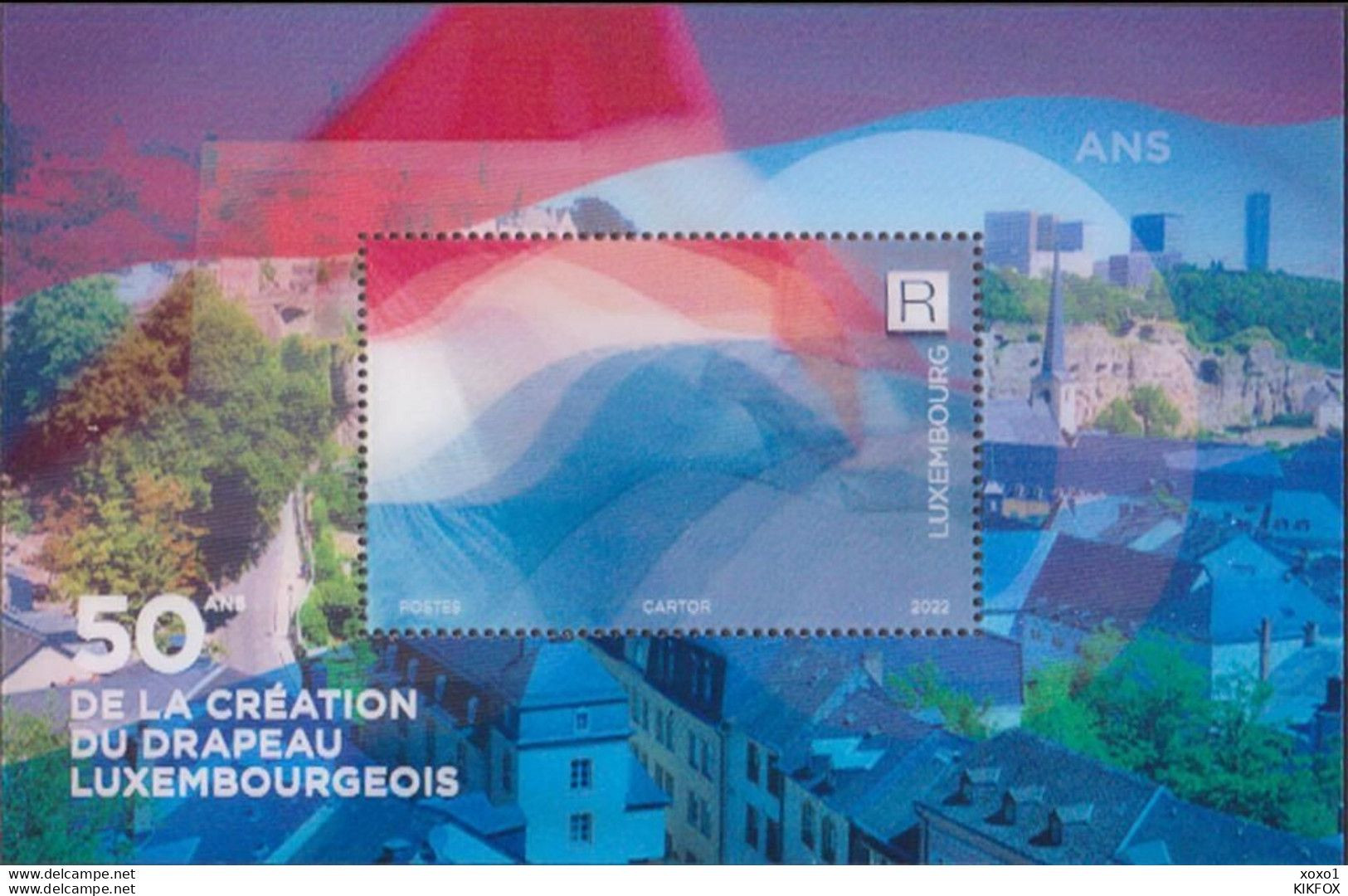 Luxembourg, Luxemburg  2022, MI 2309, 3D Block 47,  50 Jahre National-Flagge, POSTFRISCH, NEUF - Blocs & Feuillets