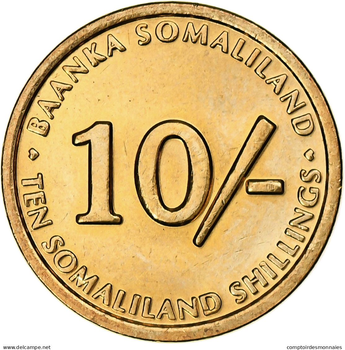 Somaliland, 10 Shillings, 2002, Laiton, SPL, KM:3 - Somalie