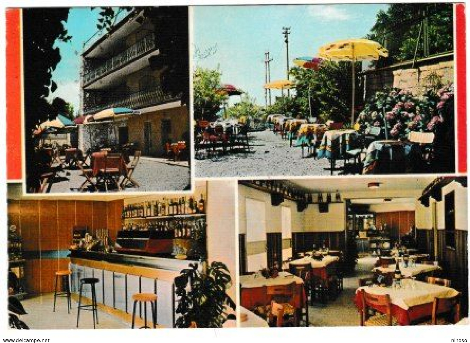 ITALY ITALIA ITALIEN CARTOLINA  VIAGGIATA NEL1981 - ALBERGO RIST.TE BAR VILLA DELLE ORTENSIE - ROCCA PRIORE  ROMA - Bares, Hoteles Y Restaurantes