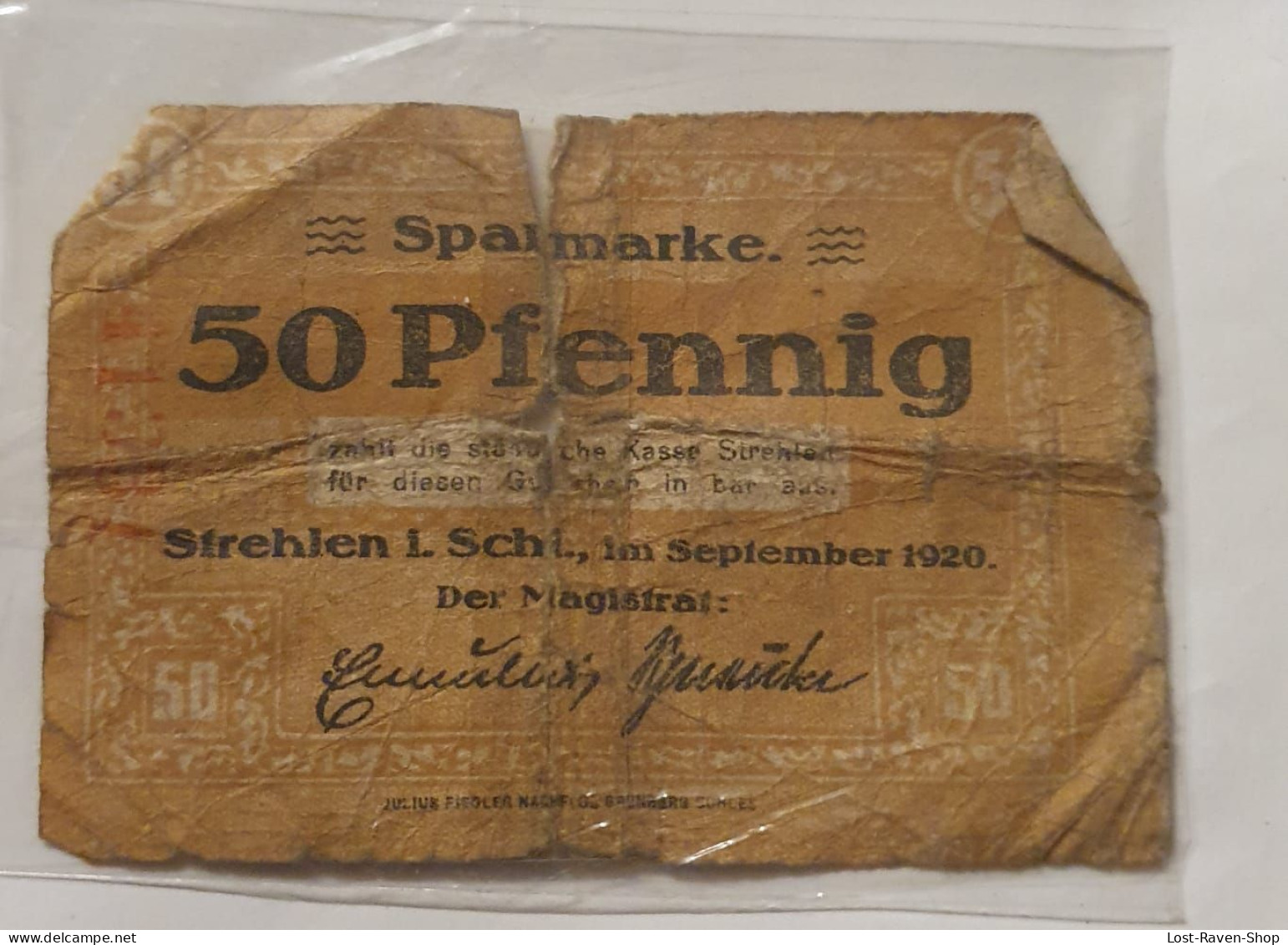 50 Pfennig Sparmarke Strehlen - Deutschland - Non Classés