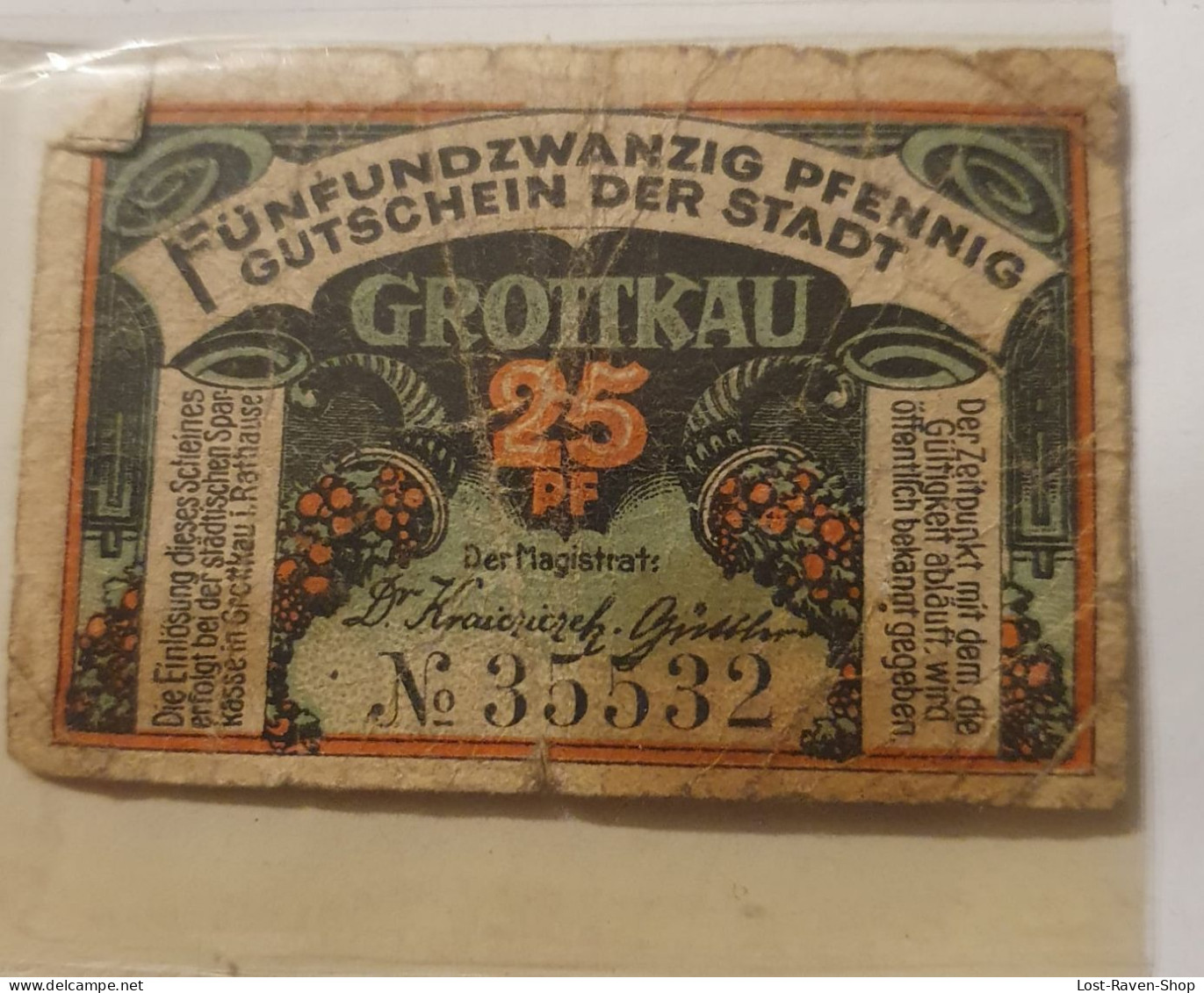 25 Pfennig Notgeld Grottkau - Deutschland - Non Classificati