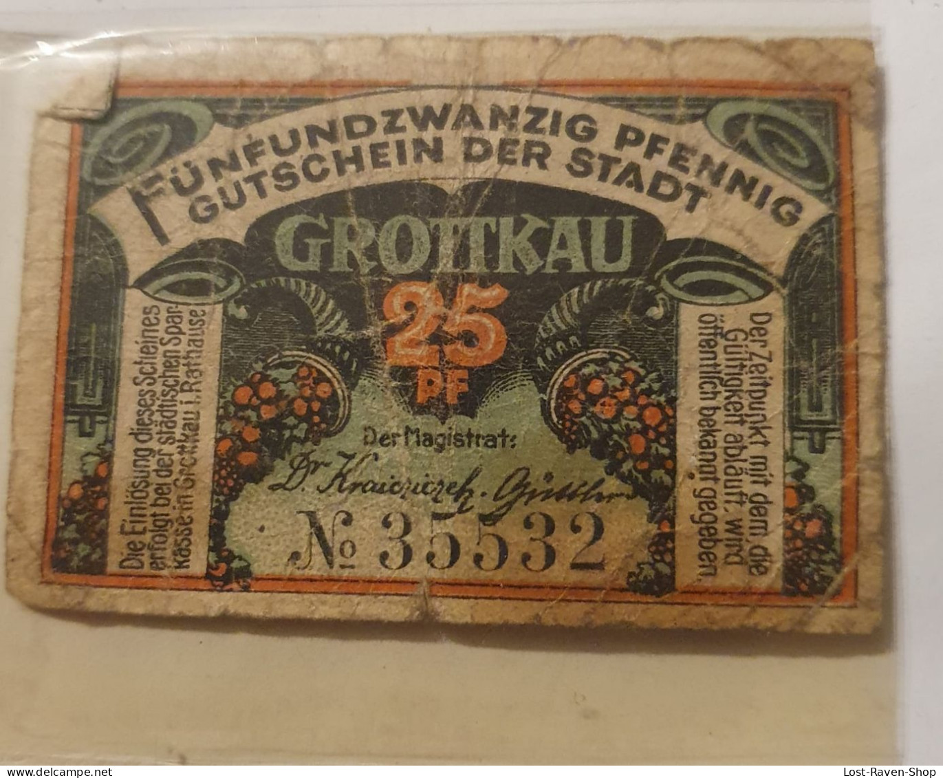 25 Pfennig Notgeld Grottkau - Deutschland - Zonder Classificatie