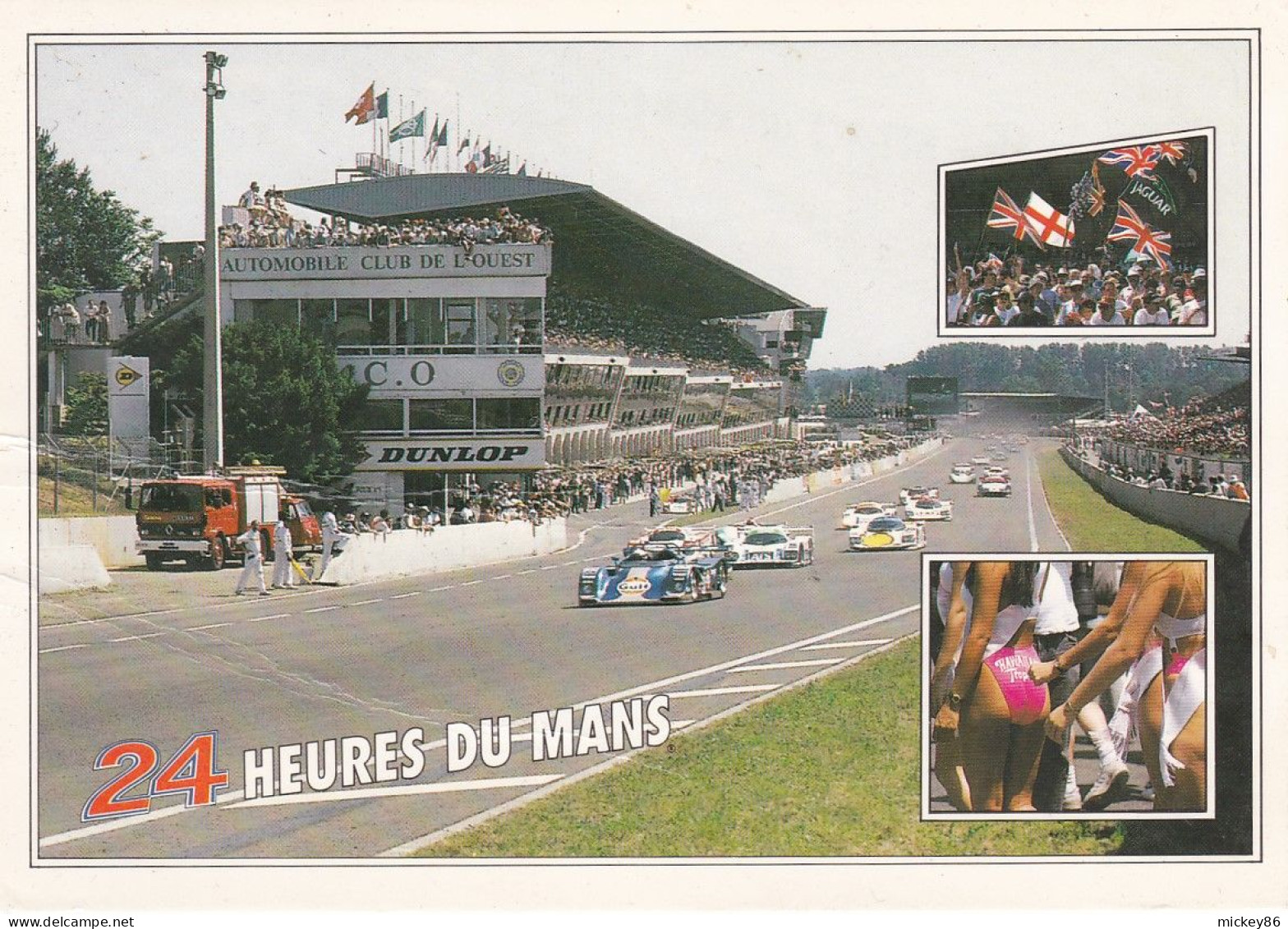 24 Heures Du MANS--1997 --Carte Du Circuit (pub Dunlop)..timbre Football..cachet Commémoratif 24 Heures - Le Mans