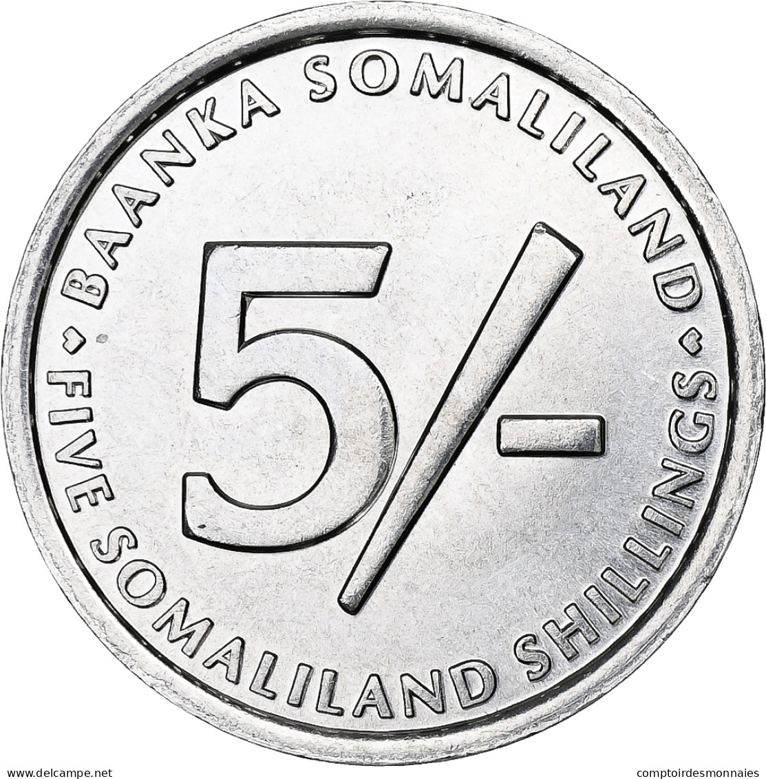Somaliland, 5 Shillings, 2002, Aluminium, SPL, KM:5 - Somalie