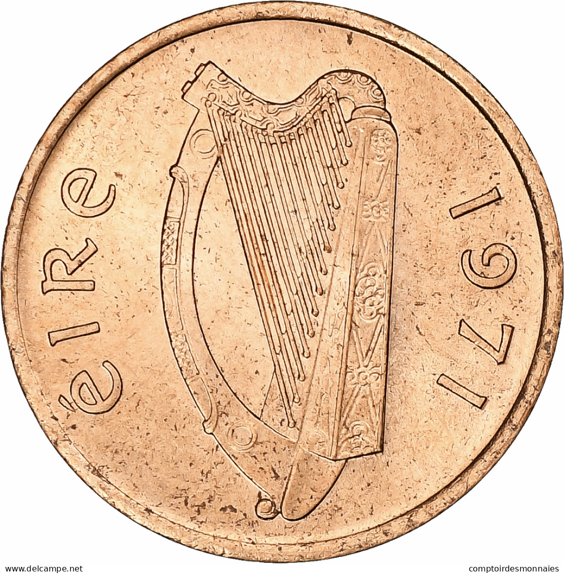 République D'Irlande, 1/2 Penny, 1971, Bronze, SPL, KM:19 - Irlande