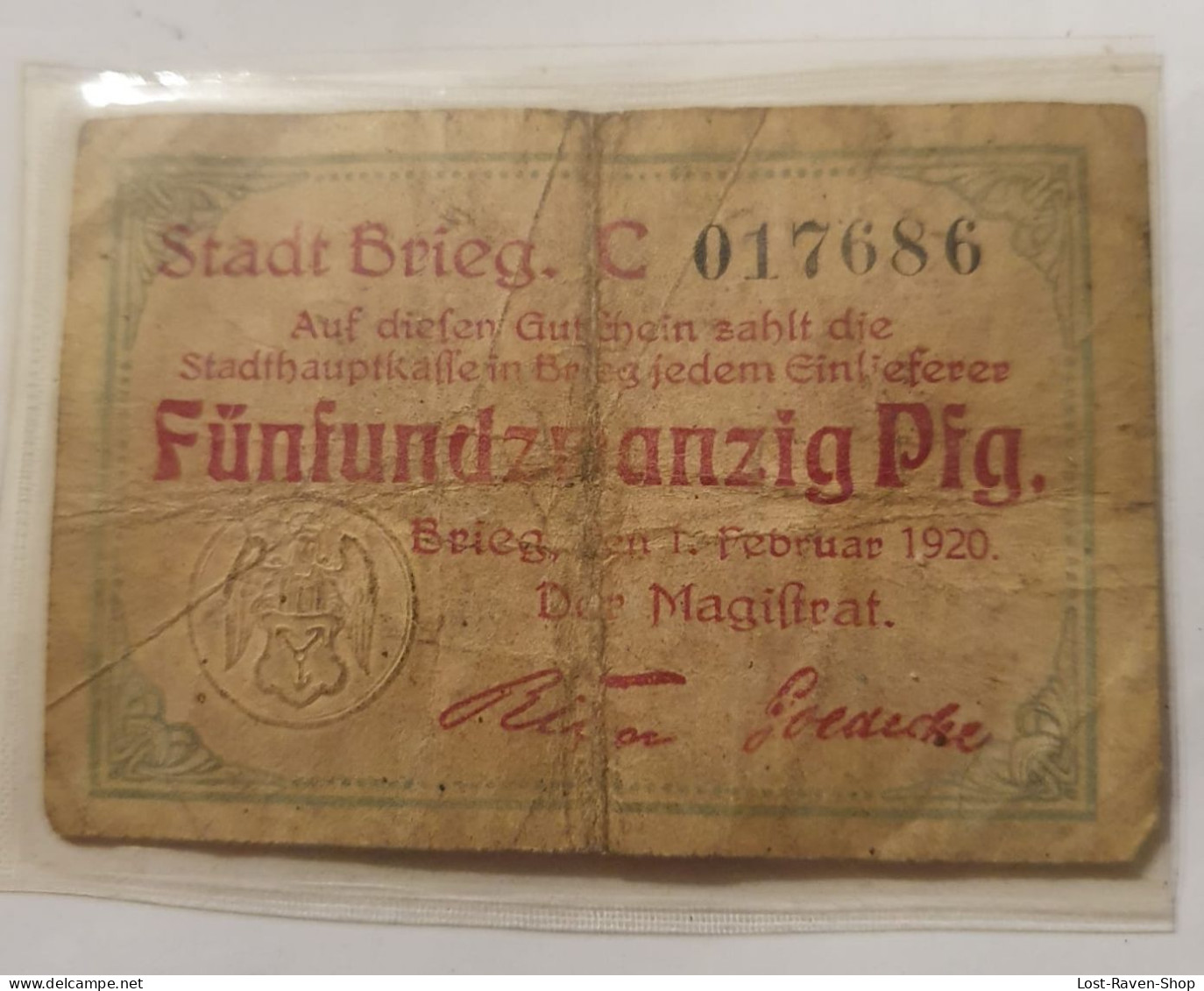 25 Pfennig Notgeld Brieg - Deutschland - Non Classés