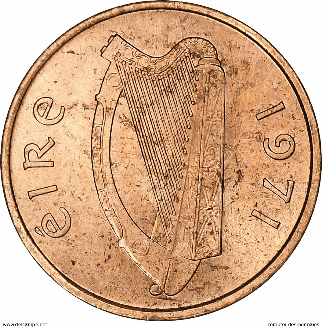 République D'Irlande, 1/2 Penny, 1971, Bronze, SUP, KM:19 - Irlanda