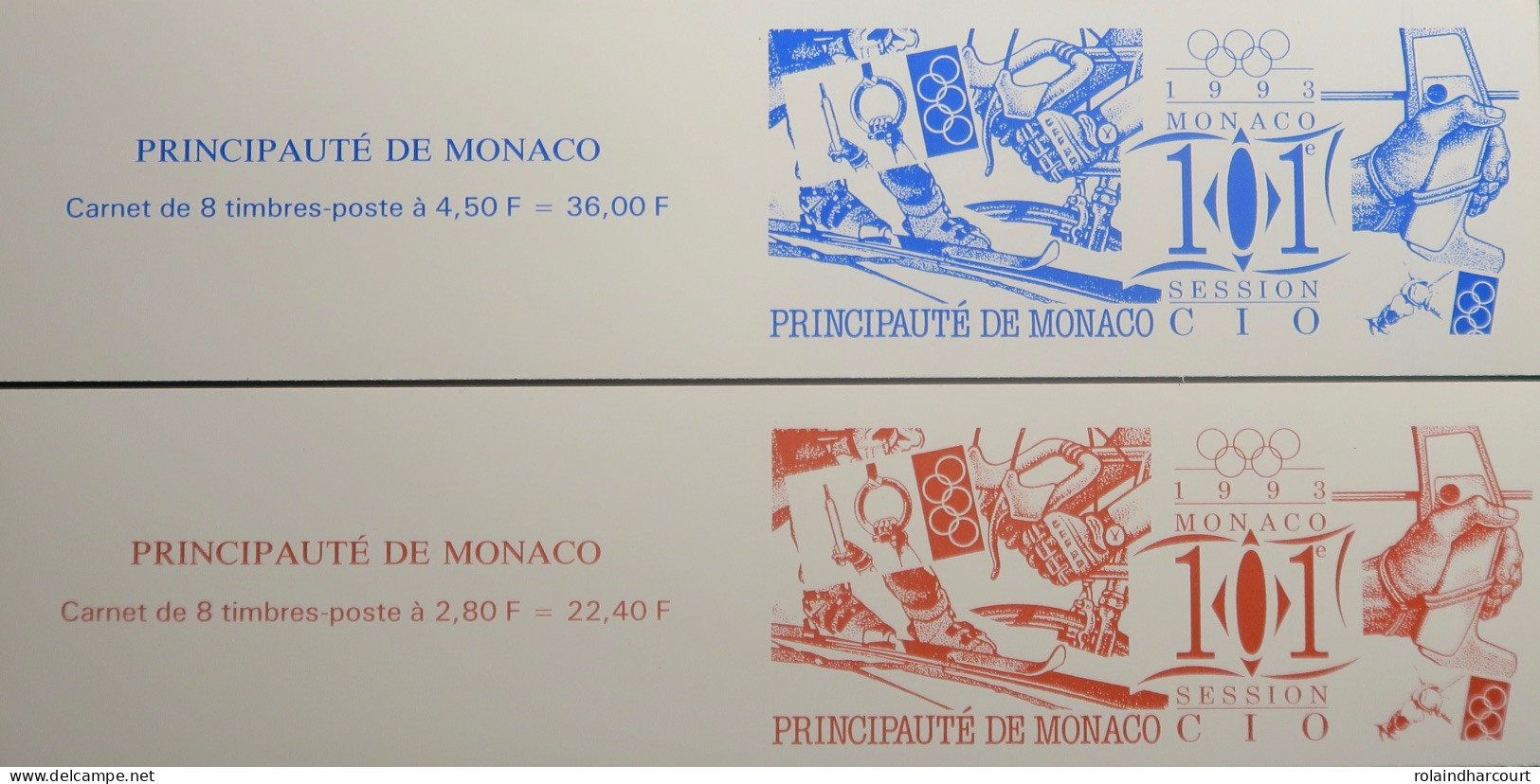 LP3969/322 - MONACO - 1993 - Comité International Olympique (C.I.O.)  - CARNETS N°10 Et 11 TIMBRES NEUFS** - Booklets