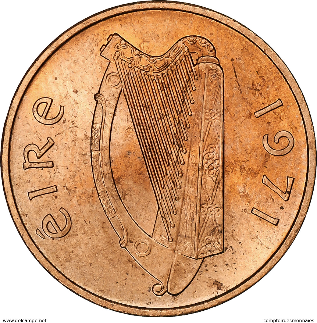 République D'Irlande, Penny, 1971, Bronze, SPL, KM:20 - Irlande