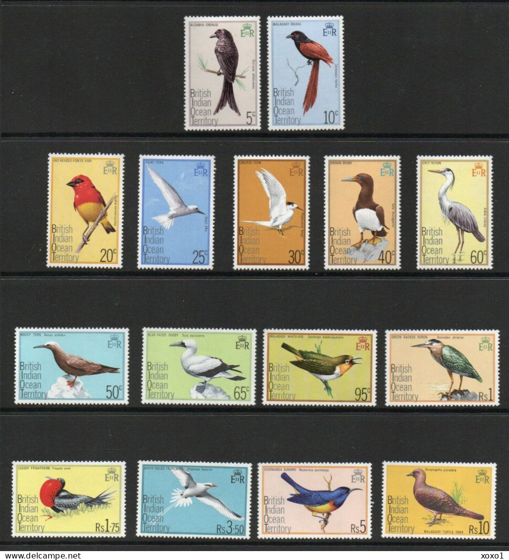 BIOT 1975 MiNr. 63 - 77 Birds  15 V   MNH ** 54.00 € - Territoire Britannique De L'Océan Indien