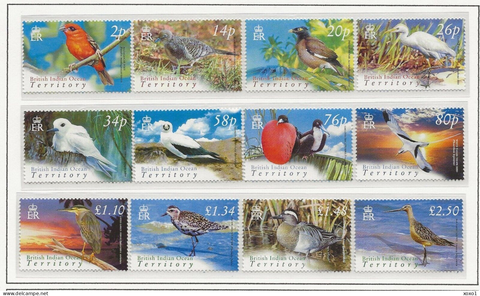 BIOT 2004 MiNr. 340 - 351   Birds  12 V   MNH ** 35.00 € - British Indian Ocean Territory (BIOT)