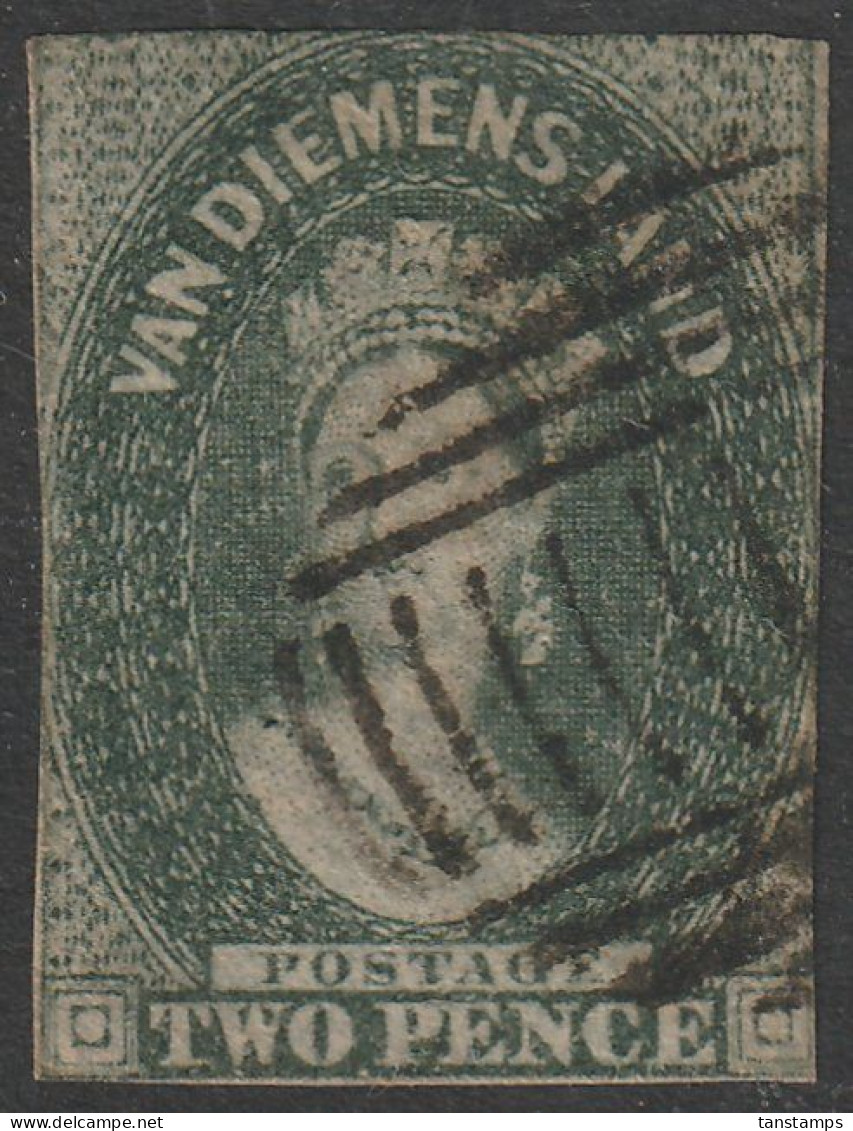CLASSIC TASMANIA QV 2d IMPERF CHALON USED. - Used Stamps