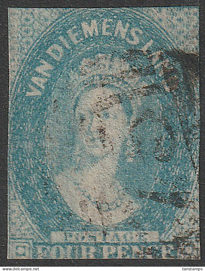 CLASSIC TASMANIA QV 4d IMPERF CHALON USED. - Usati