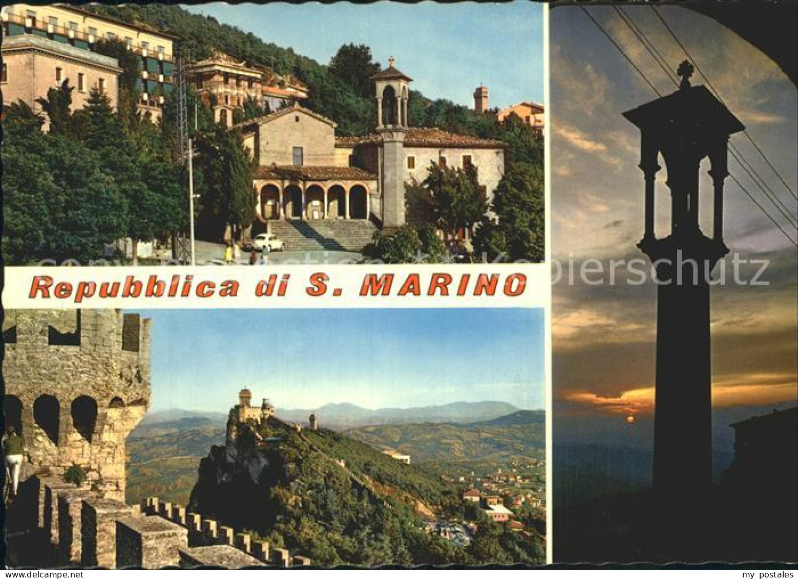 72353647 San Marino San Marino Monumento S. Francesco Tramonto San Marino - Saint-Marin