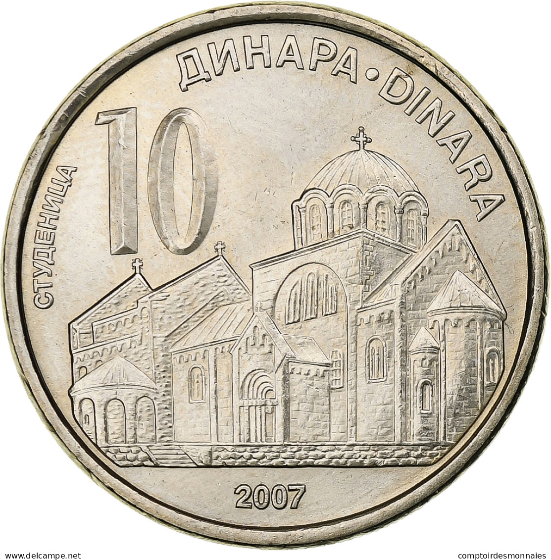 Serbie, 10 Dinara, 2007, Cuivre-Nickel-Zinc (Maillechort), SPL, KM:41 - Serbie