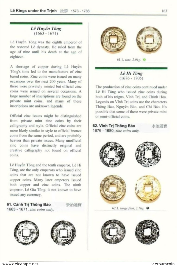Ancient Annam Coin Canh Tri Thong Bao (zinc Coin) Le Kings Under The Trinh 1740-1776 - Viêt-Nam