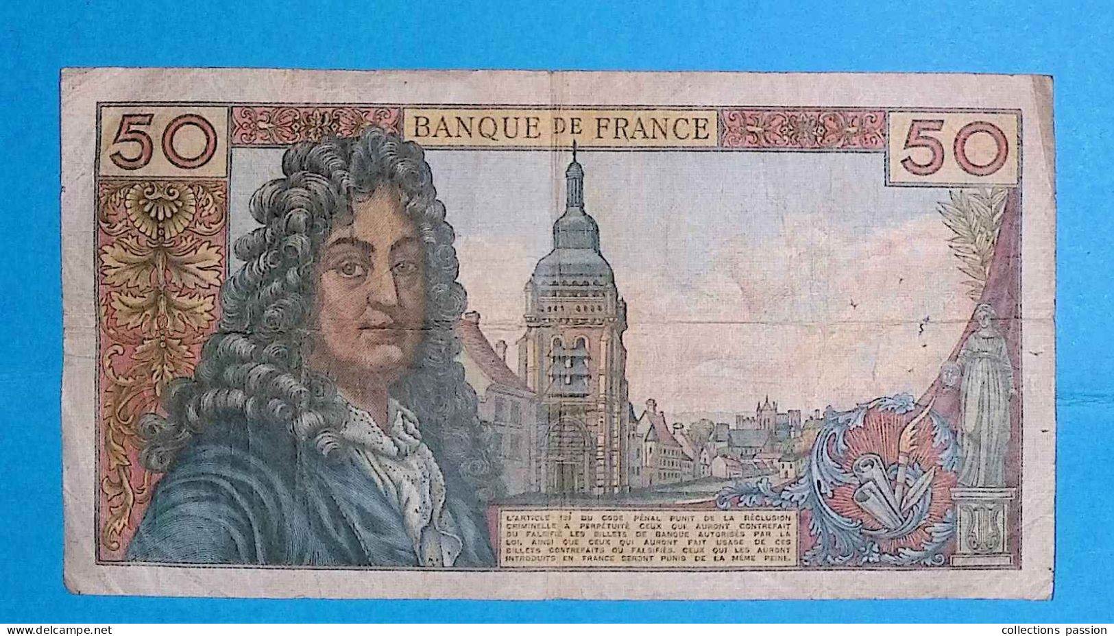 Billet, France, Racine, Cinquante, 50 Francs, 3-10-1974, 2 Scans - 50 F 1962-1976 ''Racine''