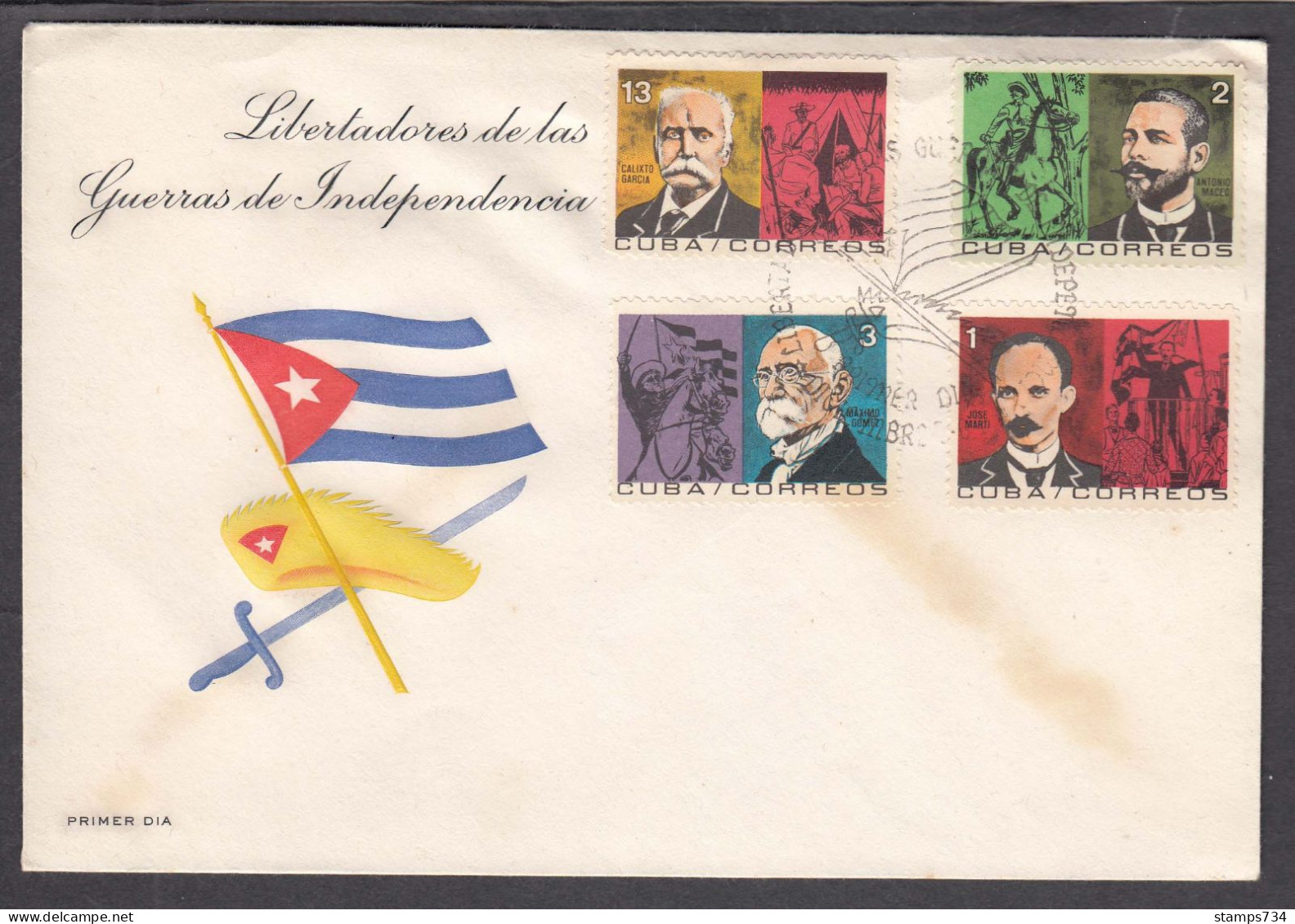 Cuba 1964 - Heroes Of The War Of Independence, Mi-Nr. 969/72, FDC - FDC