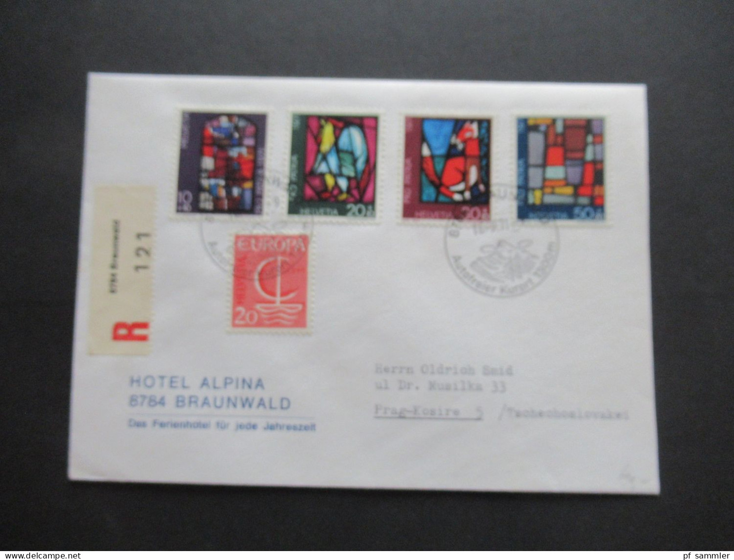 Schweiz 9 Sonderbelege / Einschreiben überwiegend 1970er Jahre / FDC NABA 1971 Block / Pro Patria Teils In Die CSSR Gese - Brieven En Documenten