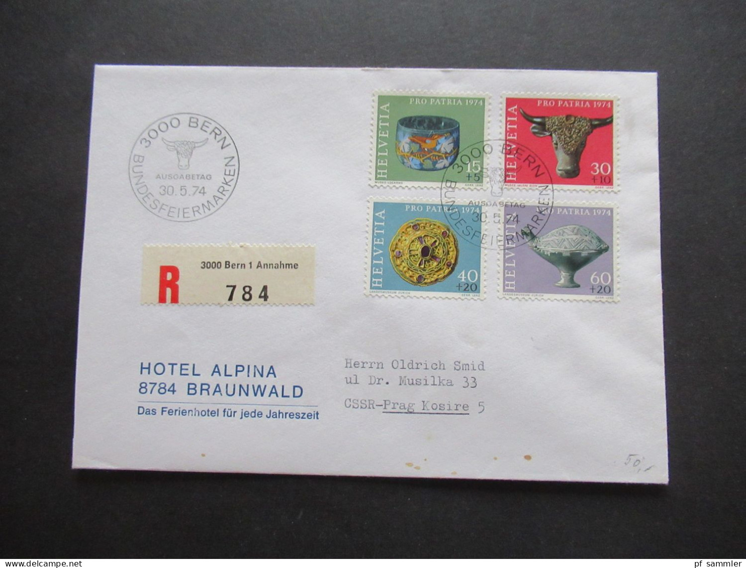 Schweiz 9 Sonderbelege / Einschreiben überwiegend 1970er Jahre / FDC NABA 1971 Block / Pro Patria teils in die CSSR gese