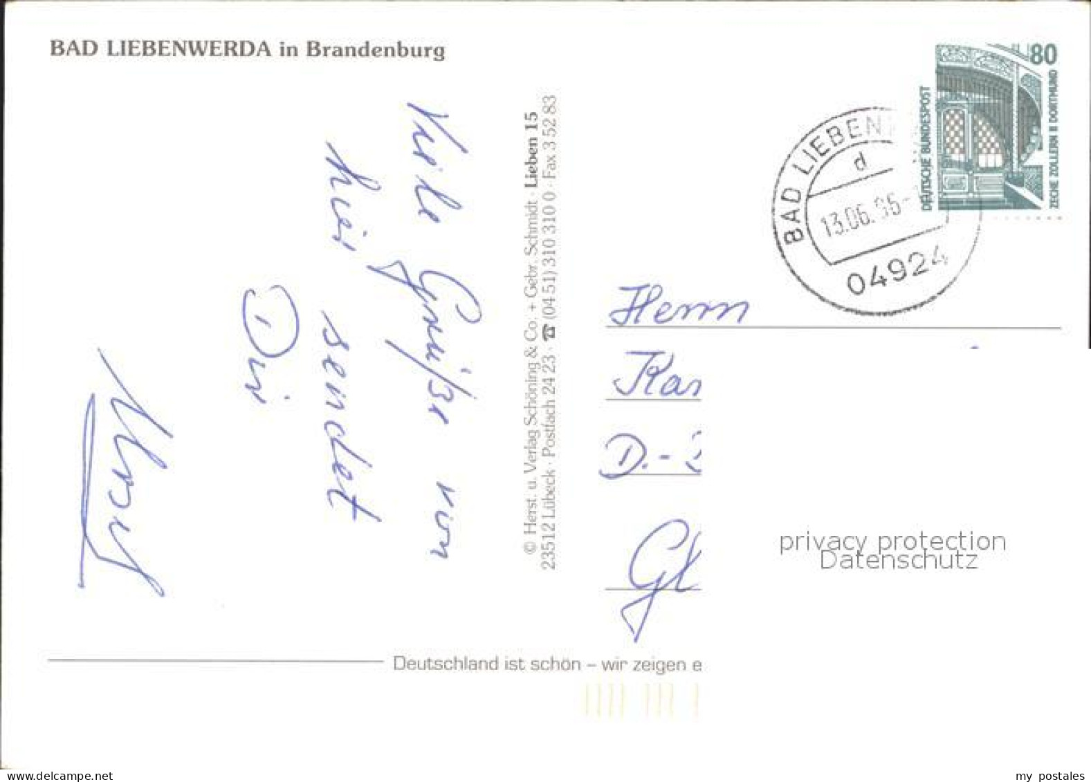 72337099 Bad Liebenwerda Teilansichten Turm Rathaus Kirche Fachwerkhaus Wappen B - Bad Liebenwerda