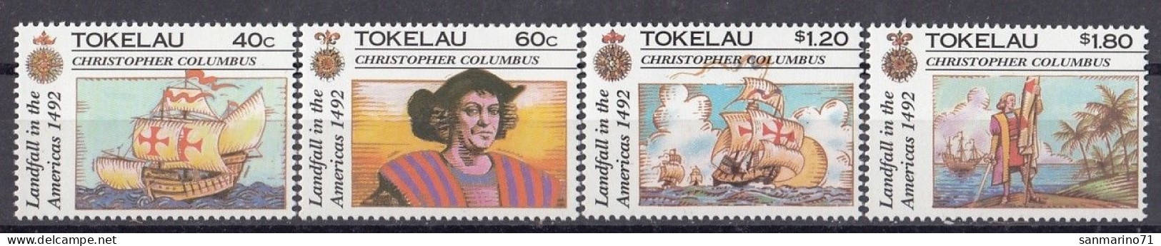 TOKELAU 188-191,unused (**) - Christoffel Columbus