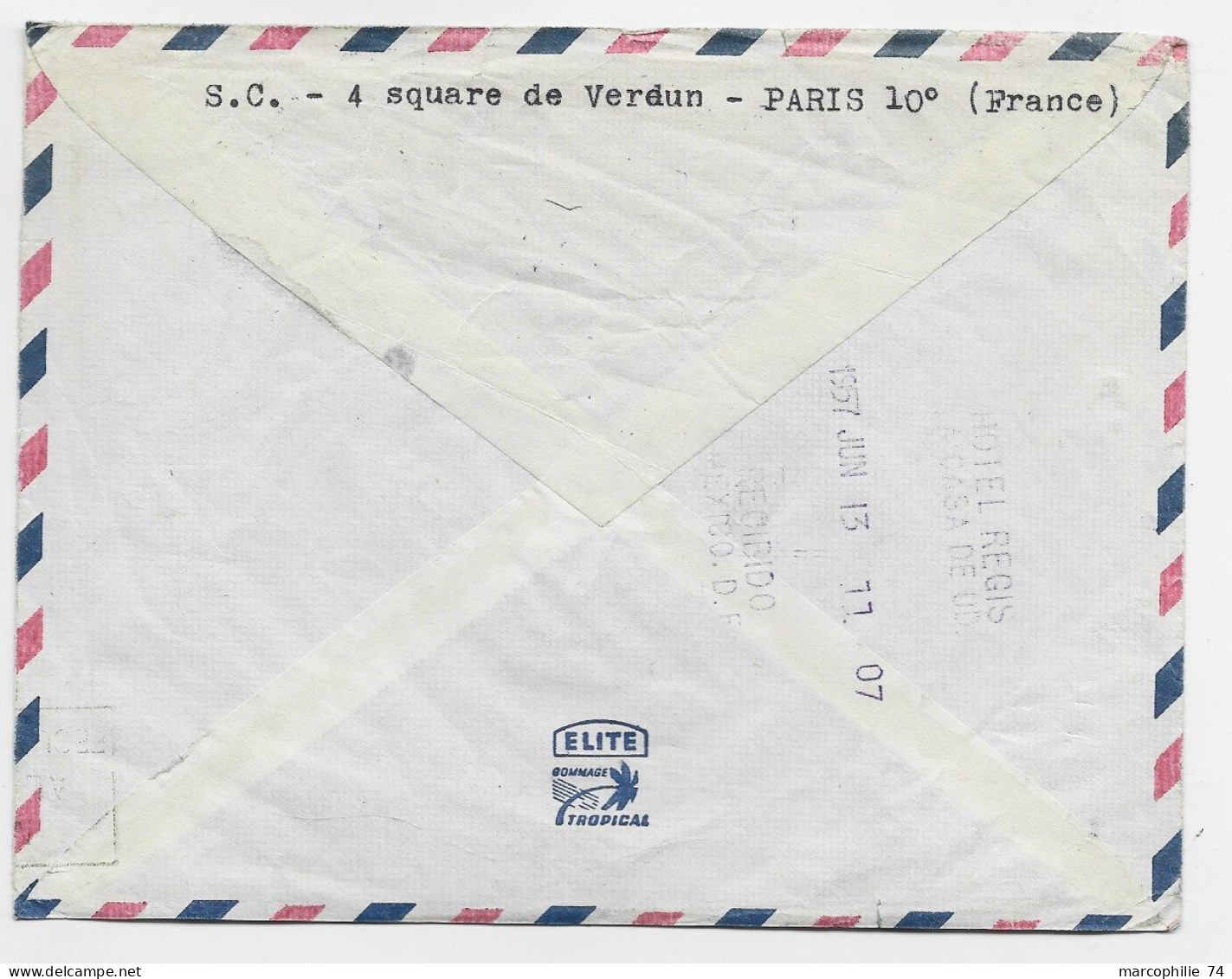 FRANCE BLASON 1FR+2FR+ 50FR RUGBY LETTRE COVER AVION TAD PARIS GARE DE L'EST 10.6.1957 POUR MEXICO  AU TARIF - 1941-66 Wapenschilden