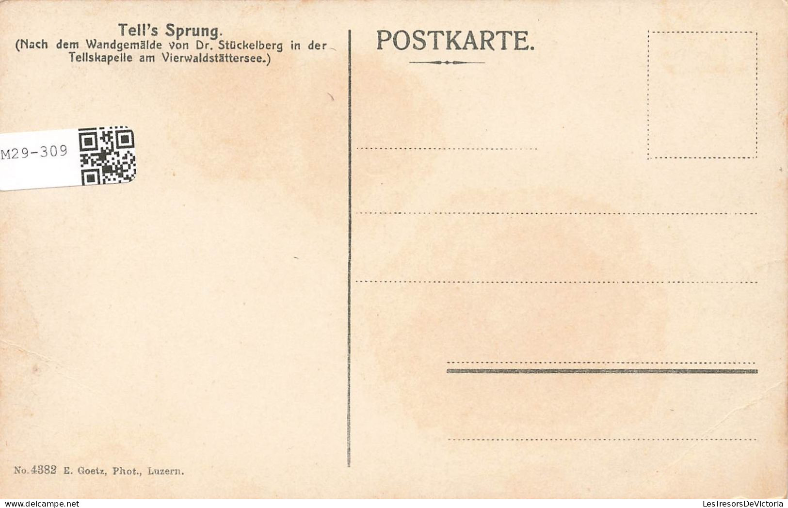 SUISSE - Tell's Sprung - Nach Dem Wandgemälde Von Dr Stückelberg In Der Tellskapelle  - Carte Postale Ancienne - Other & Unclassified