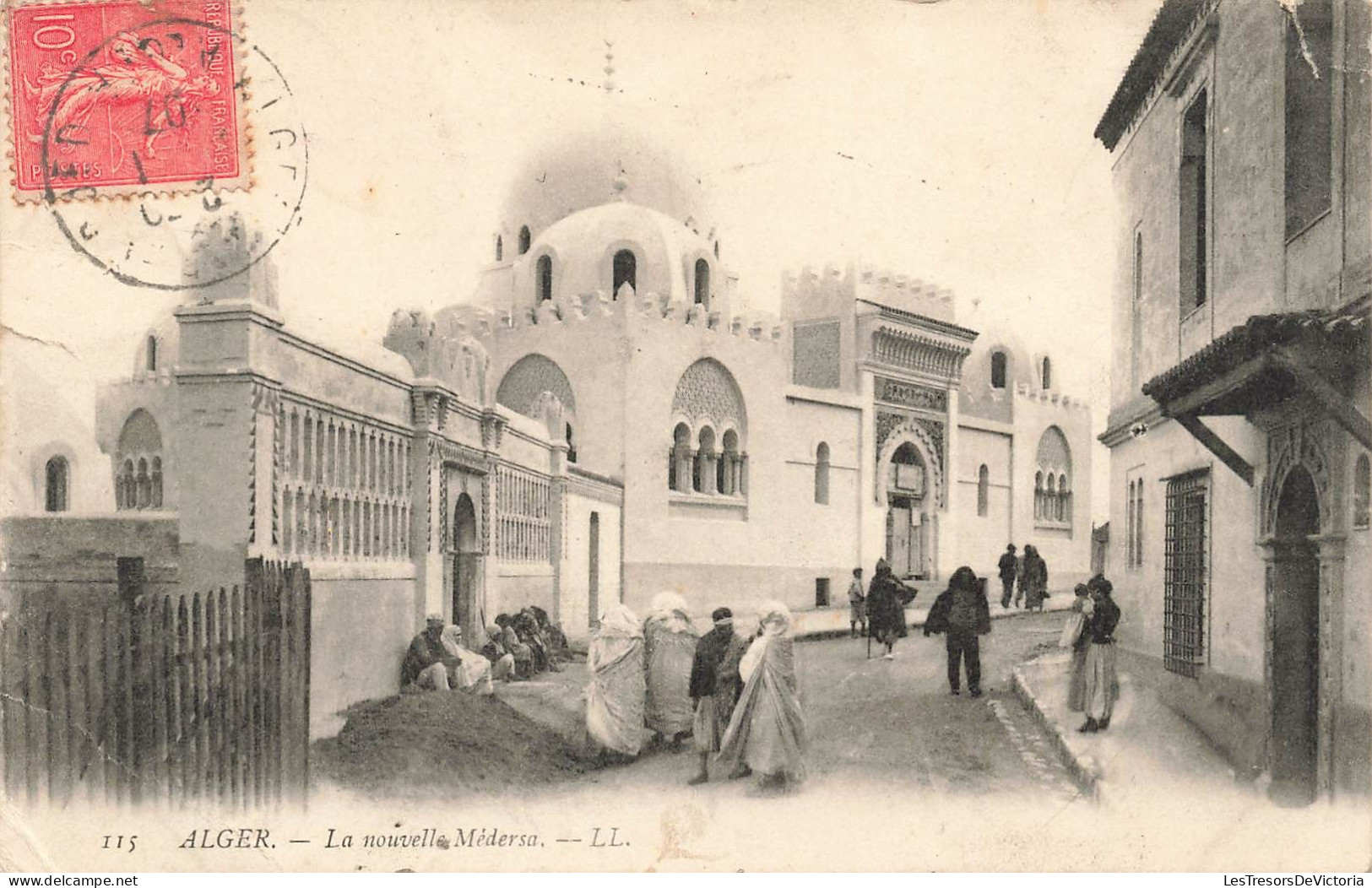 ALGERIE - Alger - Vue Sur La Nouvelle Médersa - LL - Animé - Carte Postale Ancienne - Alger