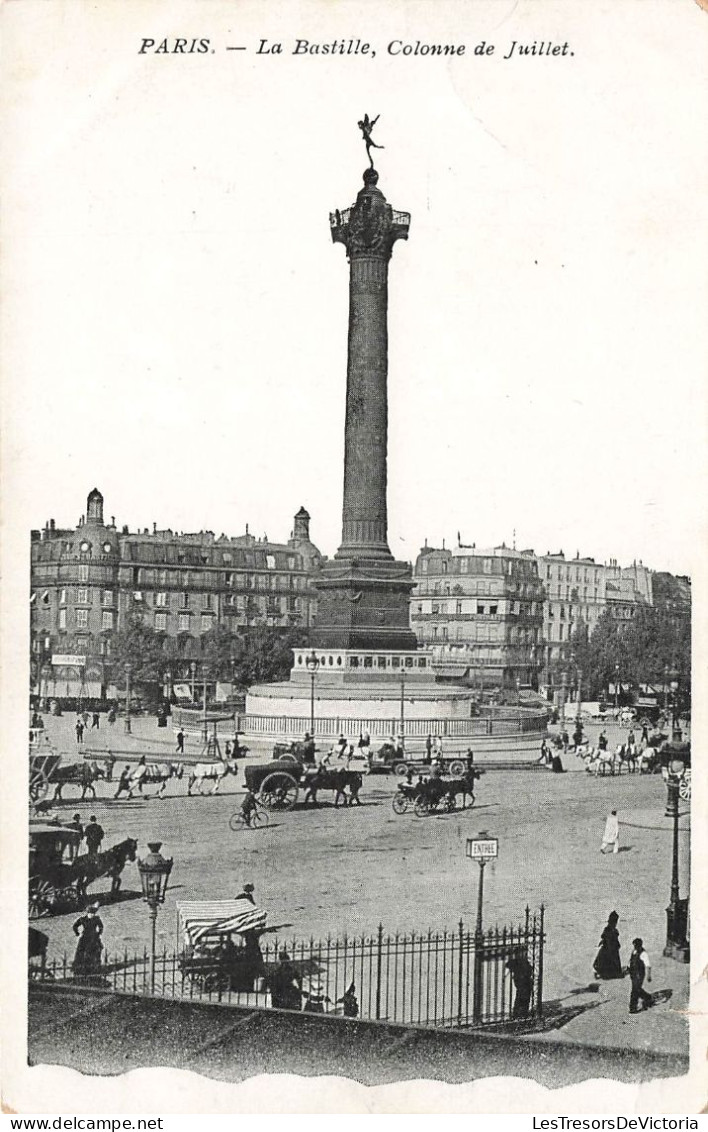 FRANCE - Paris - La Bastille, Colonne De Juillet - Animé - Carte Postale Ancienne - Andere Monumenten, Gebouwen