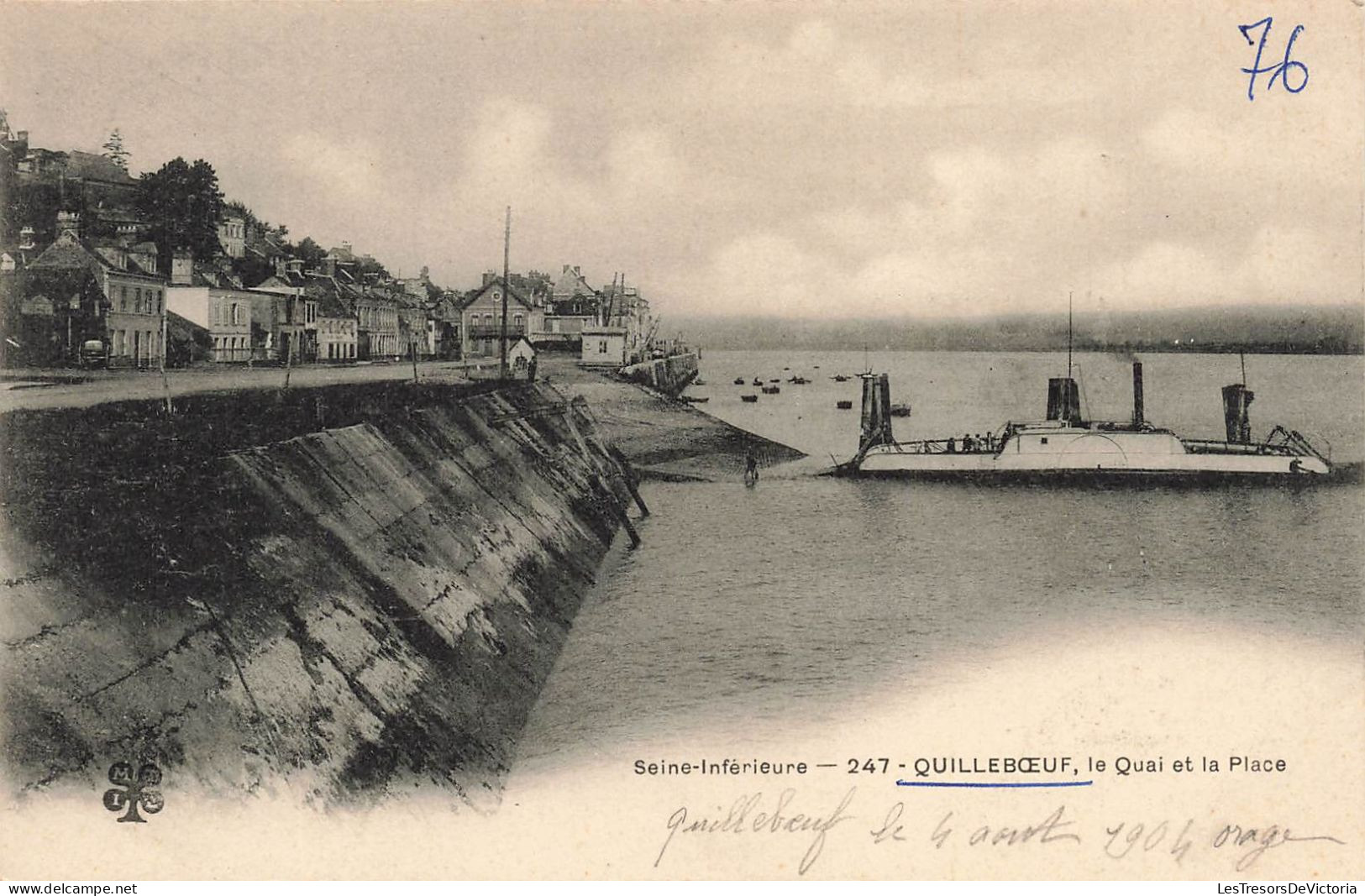 FRANCE - Quillebœuf - Le Quai Et La Place - Carte Postale Ancienne - Bernay