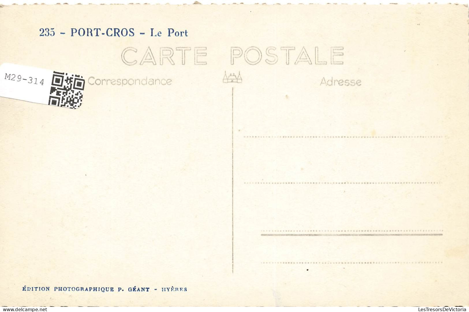 FRANCE - Port Gros - Le Port - Carte Postale Ancienne - Autres & Non Classés