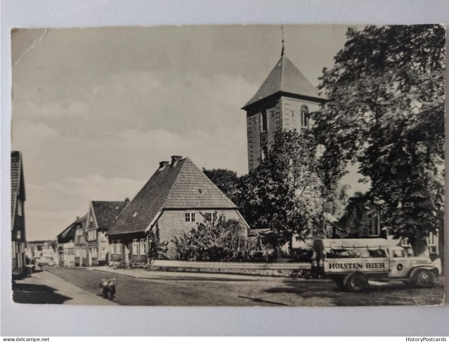 Preetz, Holstein, Stadtkirche, Bier-LKW Holsten-Bier, 1955 - Preetz
