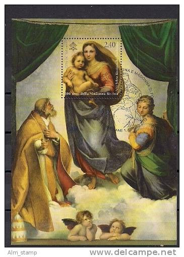 2012.03.01 Vatikan Mi. Bl. 36 + 37 Used 500th Anniversary Of Sistine And Foligno Madonna - Usados